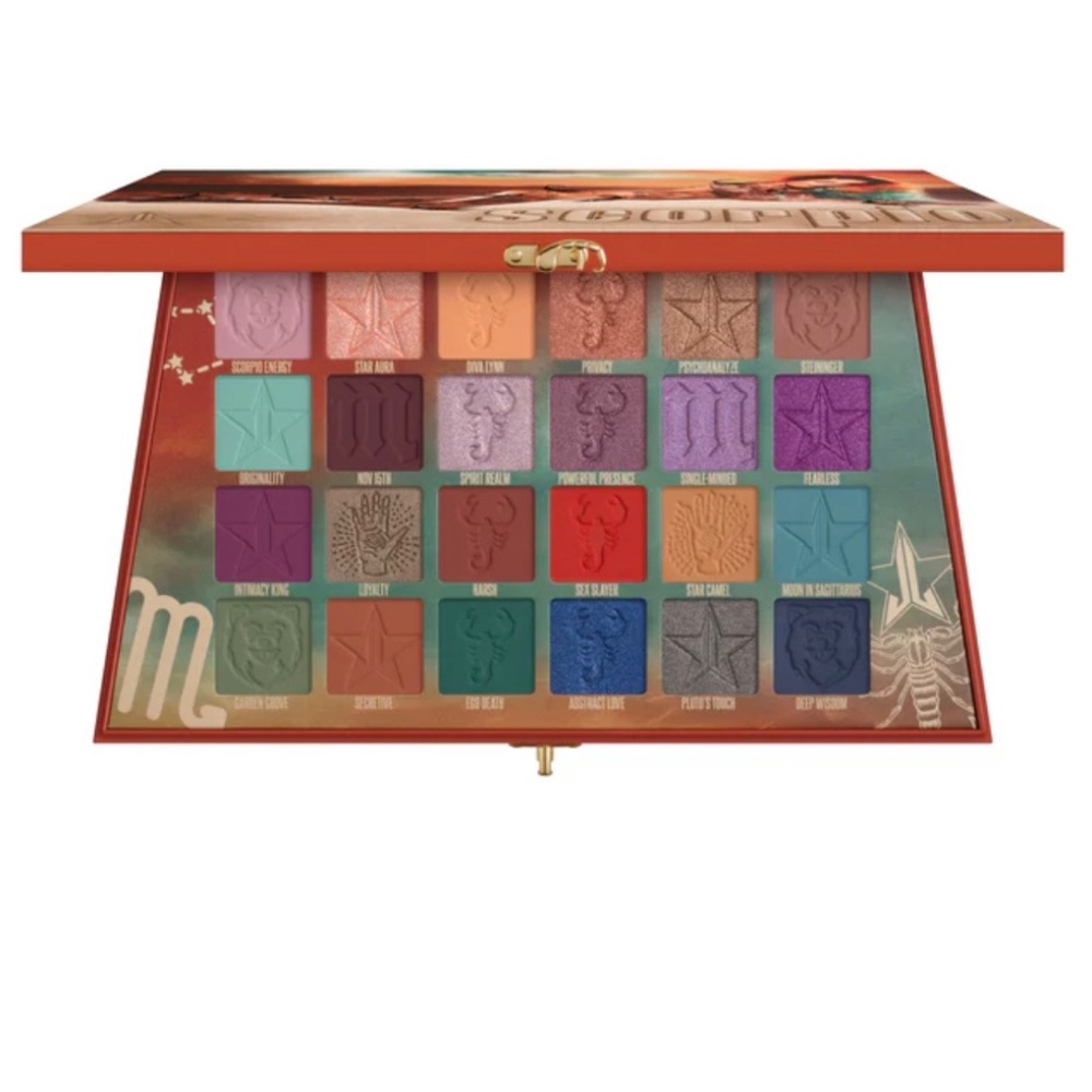 New in box Jeffree Star Scorpio Palette Eye shadow Jewel tones plum‎ tan brown